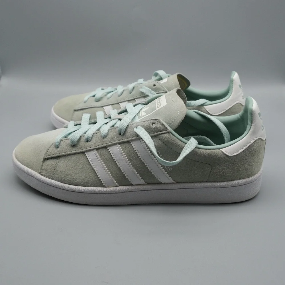 Adidas Campus Mens 11.5 Ash Green White Suede Sneakers DB0982